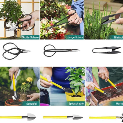 Bonsai Starter Werkzeuge Set 13 in 1 mit Gartenschere und Bonsai Draht