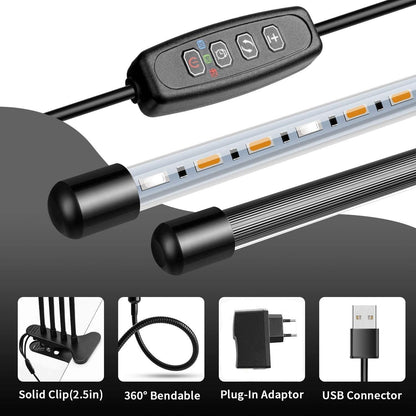 SCHWABENGRÜN Pflanzenlampe LED Grow Lampe 4 Stück Vollspektrum Timer Dimmbar