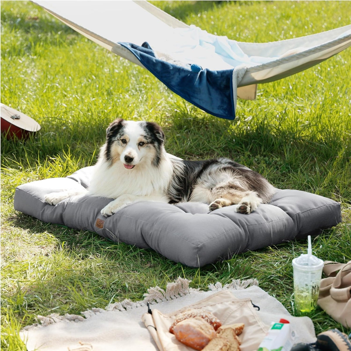 Hundekissen große Hunde waschbar 111x89cm Hundematratze wasserdicht grau