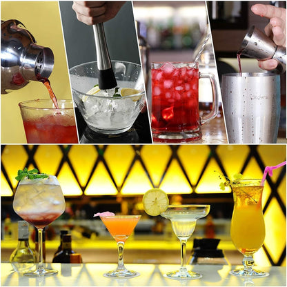 Cocktail Shaker Set 10tlg 750ML Edelstahl Bar Zubehör Profi Kit für Cocktails