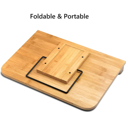 Leseständer Bambus 6 Winkel Einstellbar Faltbar für Küche Büro 34x24cm