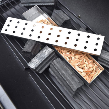 Tisch Räucherofen Zubehör Edelstahl Räucherbox für Grill inkl. Silikonpinsel