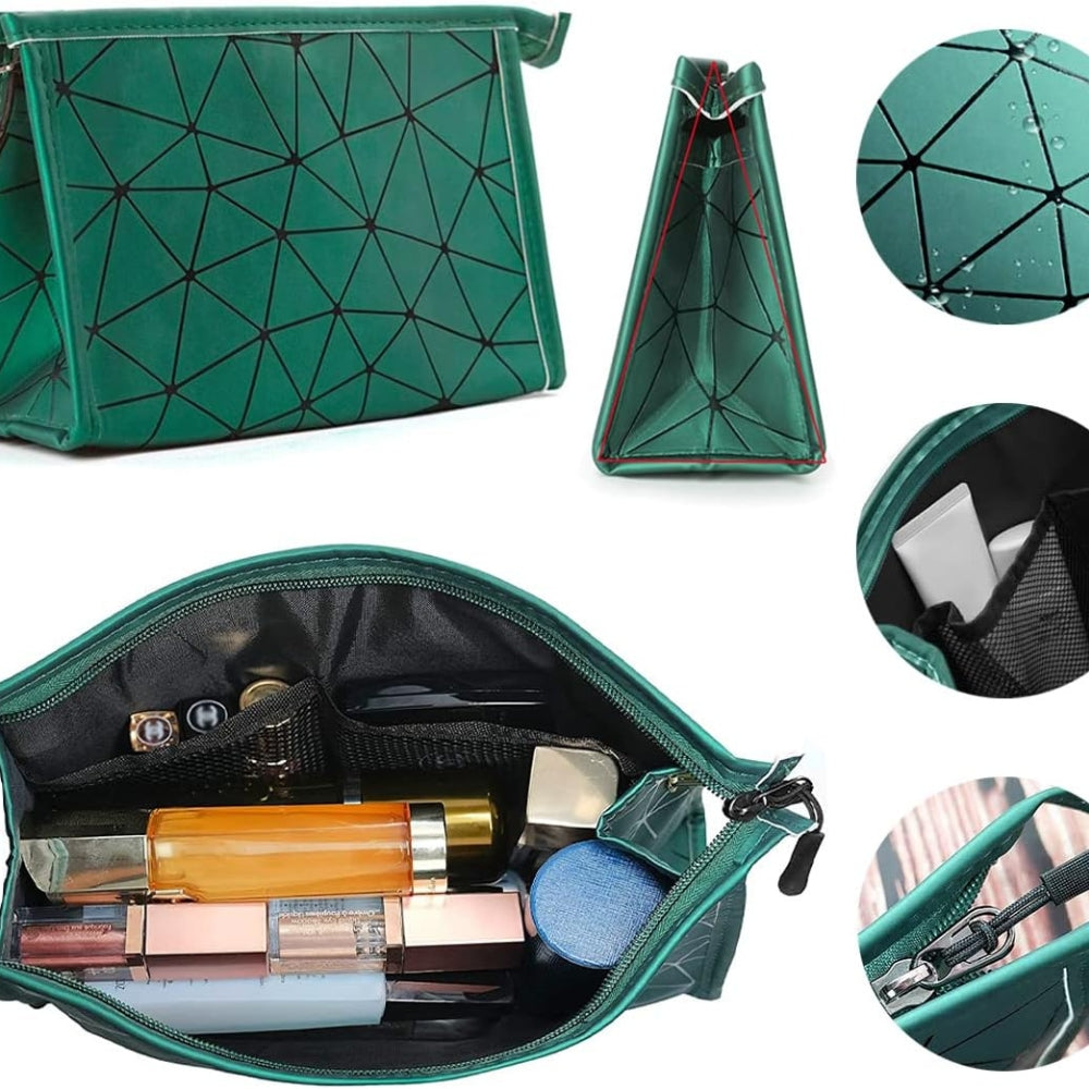 Kosmetiktasche 3er Set Grün Doppellagig Transparent Reise Camping Unisex