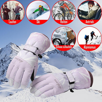 Lila Violett Damen Skihandschuhe Touchscreen Wasserdicht