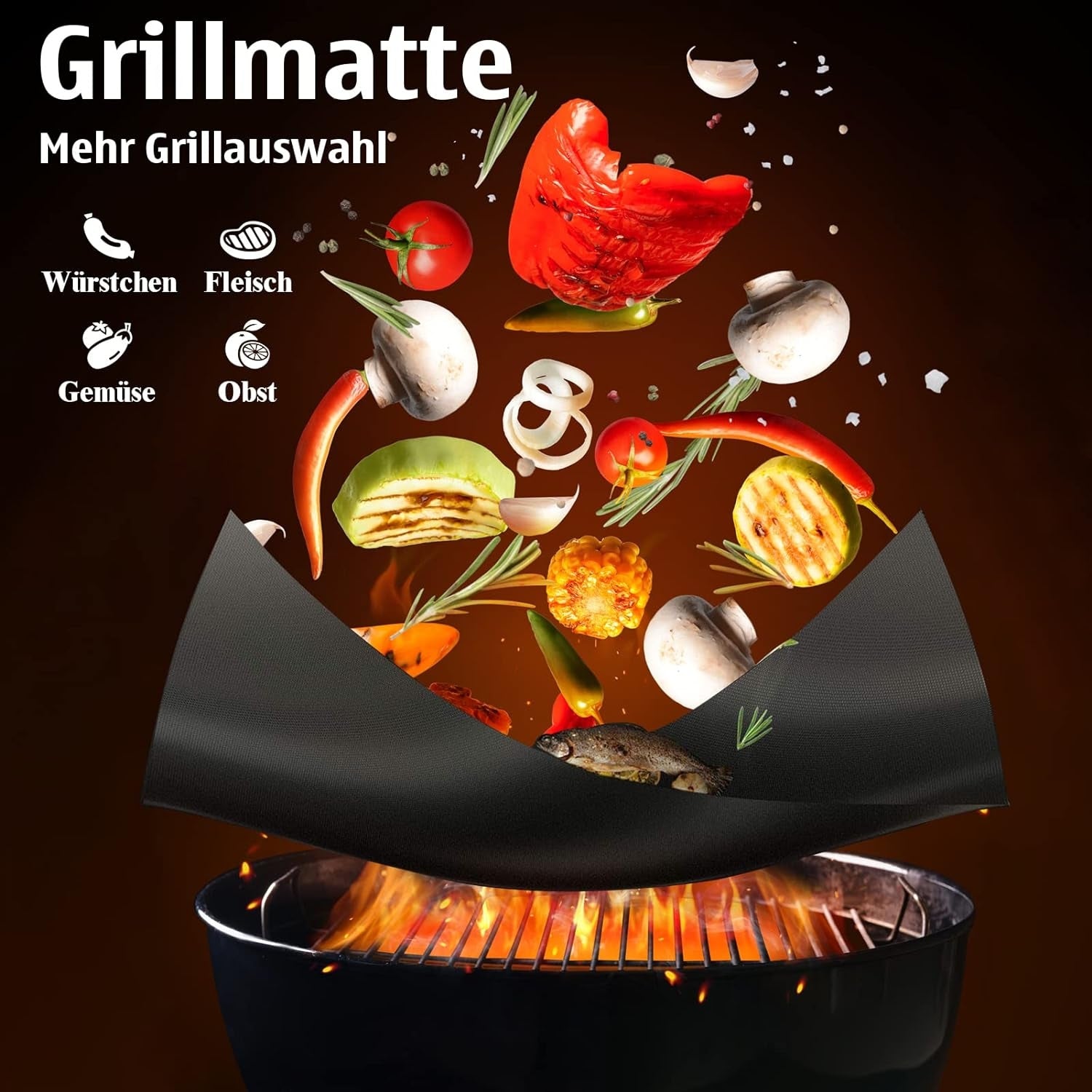 Grillbesteck Grill Zubehörset mit fleischthermometer 26 tlg Geschenke für Männer