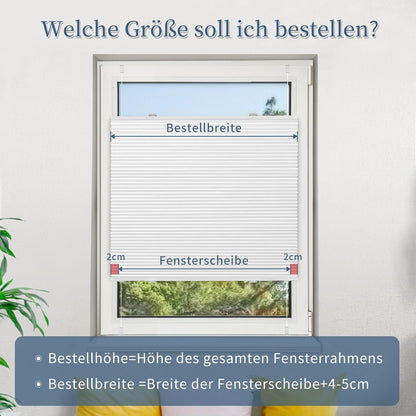 Plissee ohne Bohren Verdunkelung Thermo Wabenplissee 90x220cm