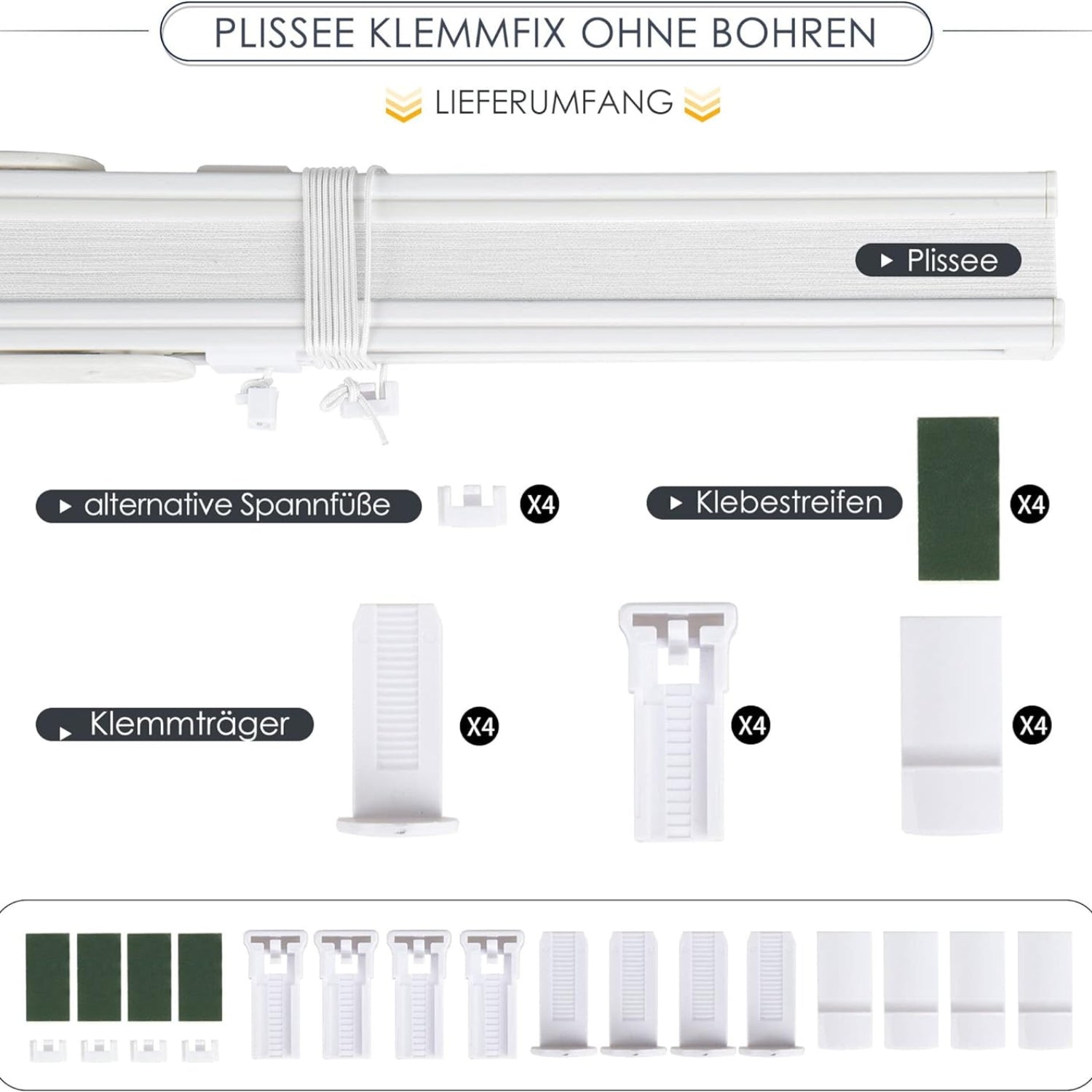 rollos für ohne bohren jalousien Plissee Klemmfix 35x100cm
