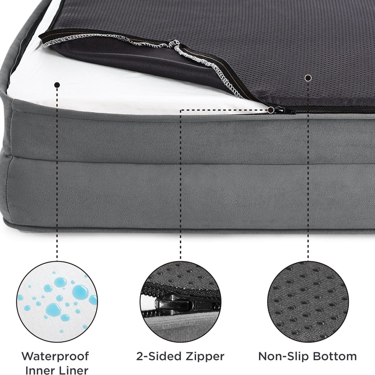 Orthopädisches Hundebett Ergonomisches Hundesofa 106x80 cm waschbar