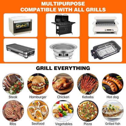 8er Set Grillmatte für Gasgrill  Antihaft Teflon Holzkohle 40x32cm
