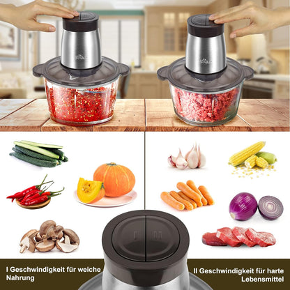 Mixer Zerkleinerer Standmixer Mini Küchenmaschine to go 2 Liter Glasbehälter