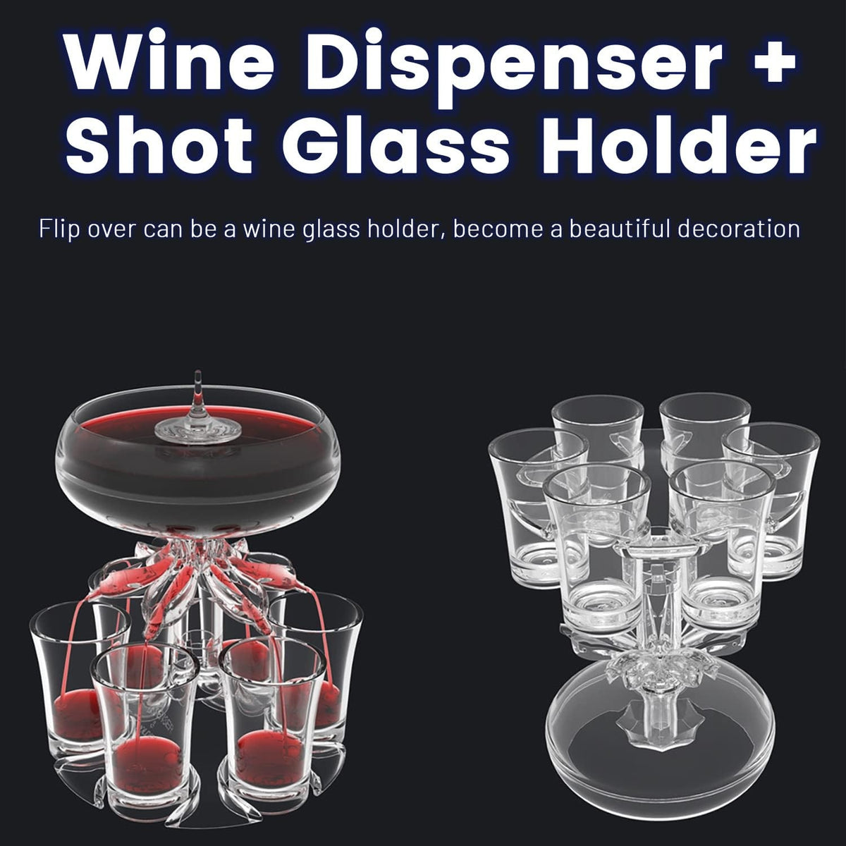 Schnapsglas Spender Set Party Zubehör mit 6 Gläsern 4cl Spirituosen Ausgießer