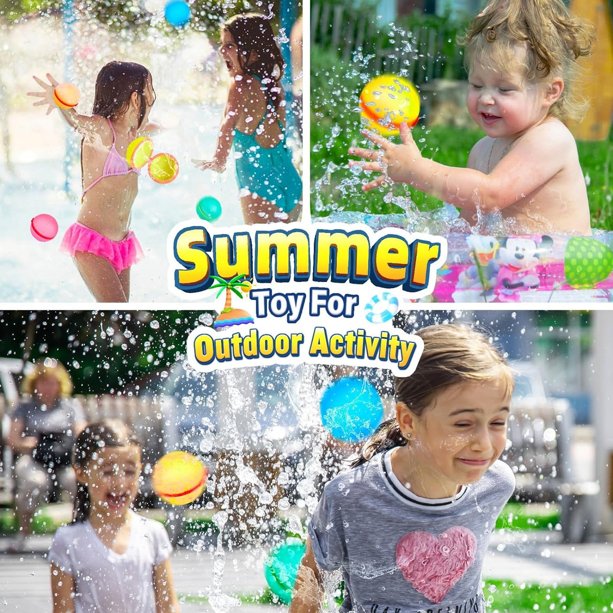 Wasserbomben Wiederverwendbar Outdoor Spielzeug Silikon Magnet 6 Stück