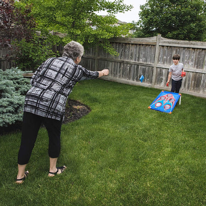 Wurfspiel Kinder Outdoor Cornhole Spiel Set mit 6 Sitzsäcken 3 Kugeln