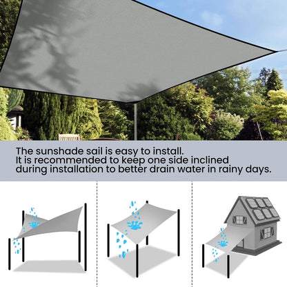 Sonnensegel Rechteckig 2x3m Sonnenschutz Terrasse Wasserdicht UV-Schutz Außen