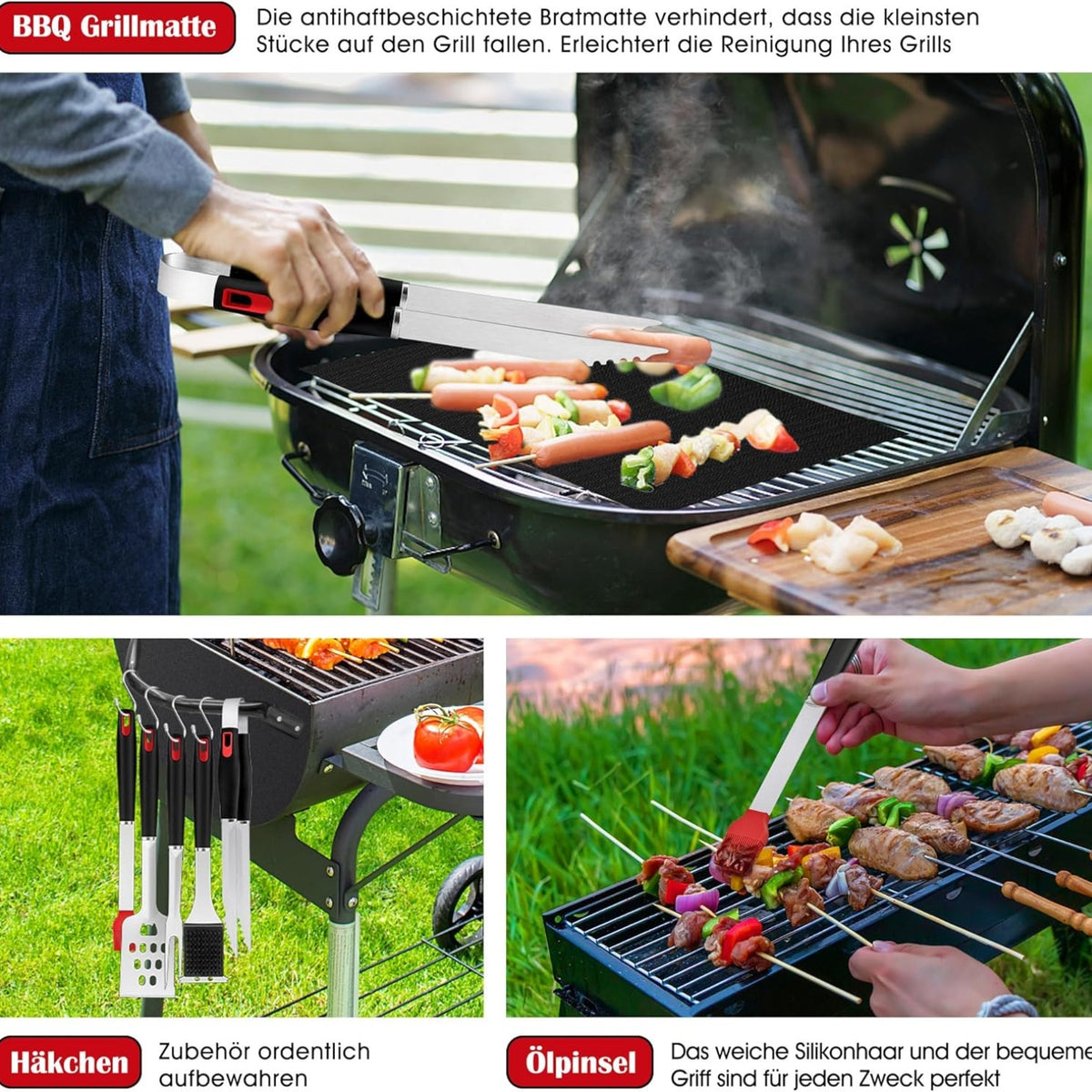 Grill Zubehör Set OstalbGriller 13teilig Edelstahl inklusive Tragetasche