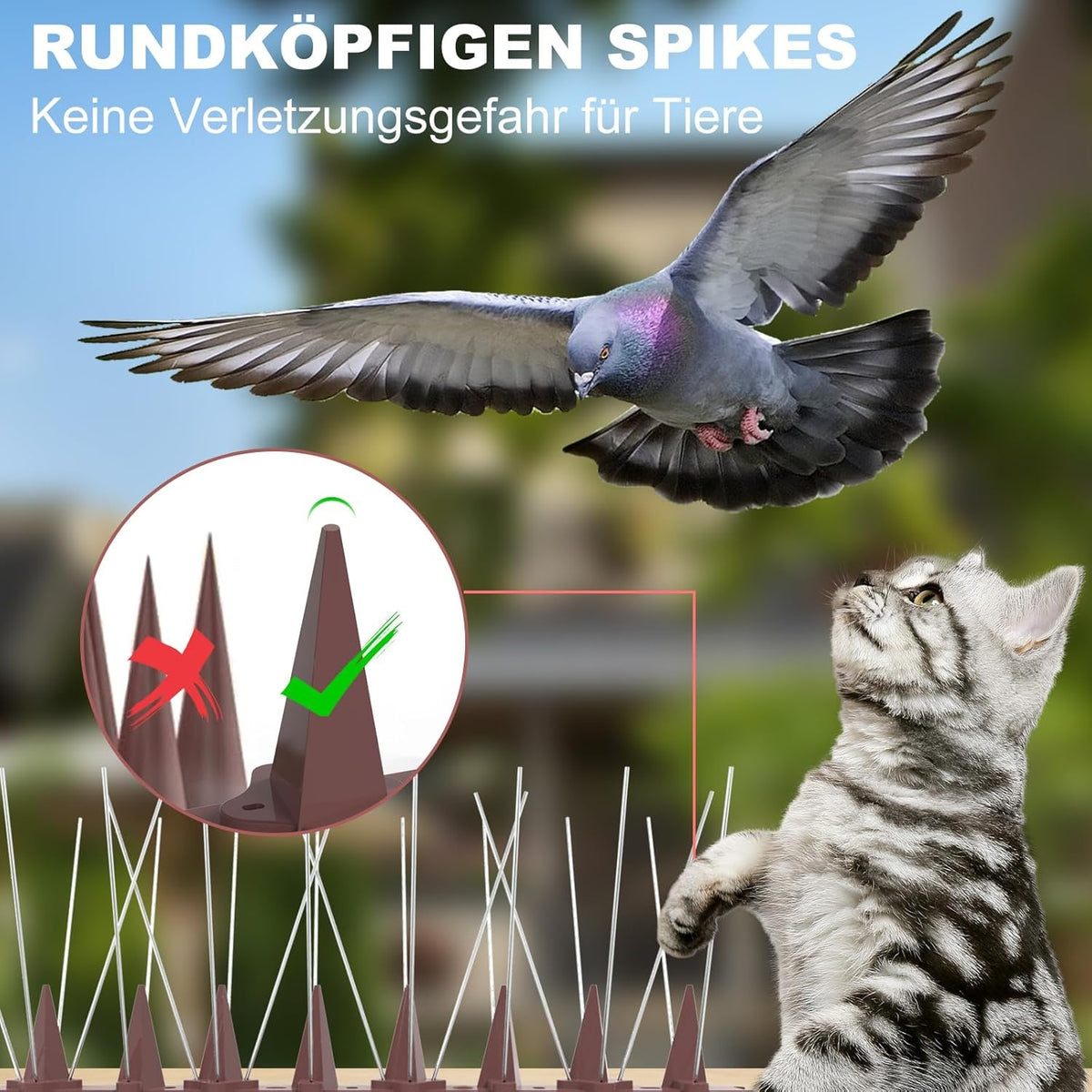4M Taubenabwehr Spikes Edelstahl Balkon Abwehr Gegen Vogeldreck 16 Stück