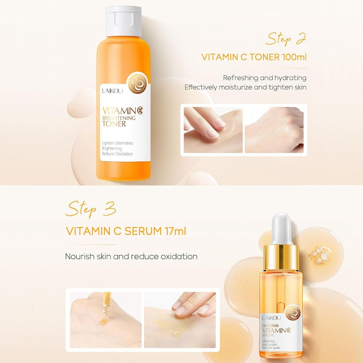 Vitamin C Skin Care Set 5-teilig korean skincare Wellness geschenke für Frauen Anti-Aging Geschenk für Teenager-Mädchen und Frauen