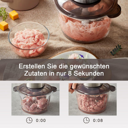 Mixer Zerkleinerer Standmixer Mini Küchenmaschine to go 2 Liter Glasbehälter