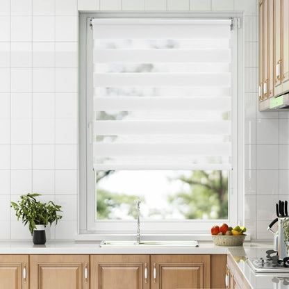 plissee ohne bohren Verdunkelung Doppelrollo Klemmfix ohne Bohren & mit Bohren 80x120cm Weiß Duo Rollos für Fenster und Tür