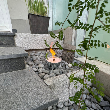 Kleine Schwabenfire Outdoorkerze in Zink-Schale - Outdoorkerze für den Garten