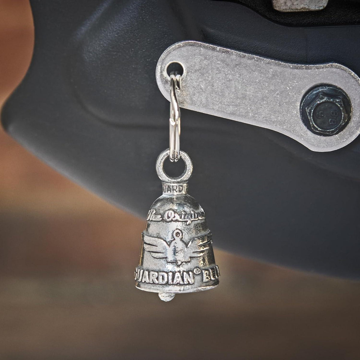 Motorrad Schlüsselanhänger Guardian Viel-Glück-Glocke Angel Spruch