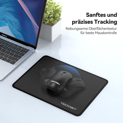 TECKNET Gaming Mousepad 270x210mm Wasserdicht Rutschfester Gummi Schwarzes