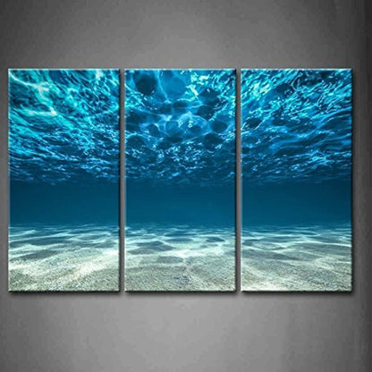 Meer Leinwandbilder, 3-teilig, blau, moderne Wanddekoration
