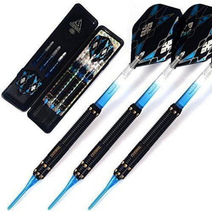 Darts 16 Gramm Soft Tip Set mit Slim Case & 4 Dart Wellen