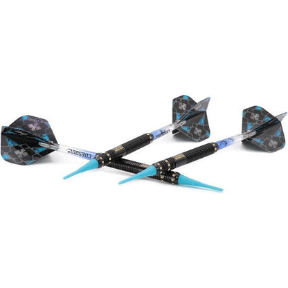Darts 16 Gramm Soft Tip Set mit Slim Case & 4 Dart Wellen