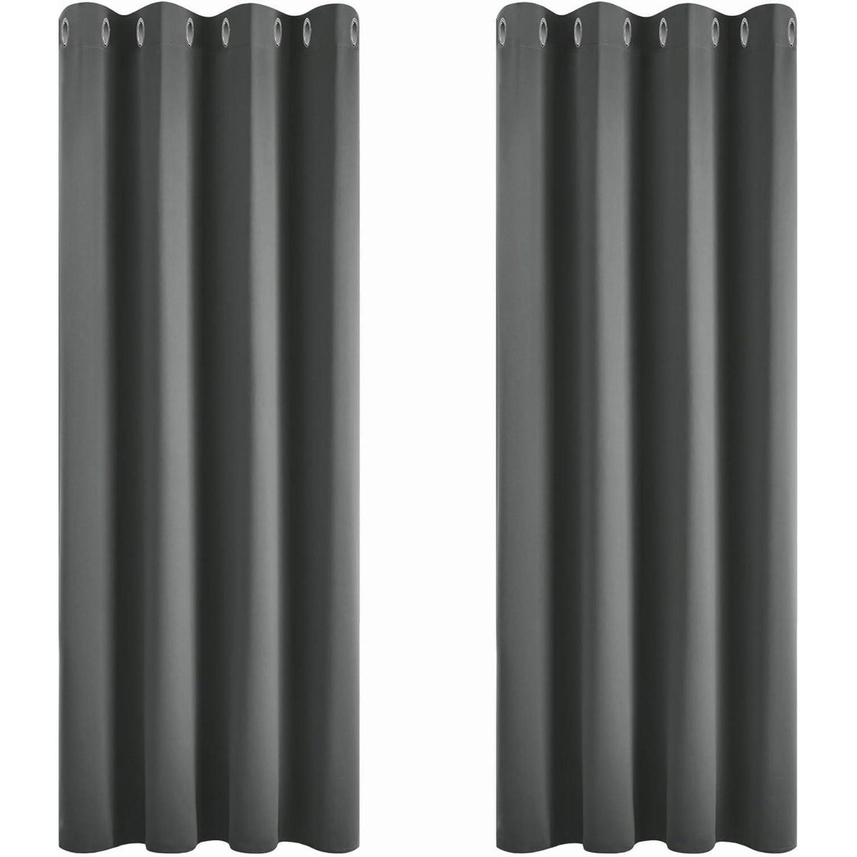 Blickdichte Verdunkelungsvorhänge Dunkelgrau 2er Set 229x168 cm