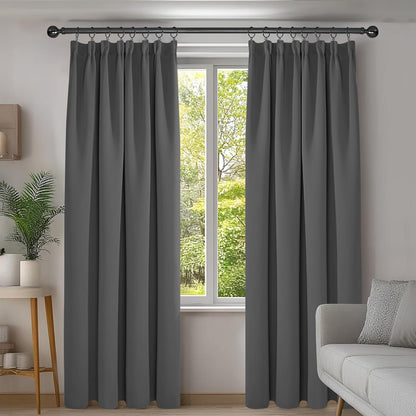 Blickdichte Verdunkelungsvorhänge Dunkelgrau 2er Set 229x229cm