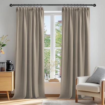 Blickdichte Verdunkelungsvorhänge Taupe – 2er Set, 229x229cm