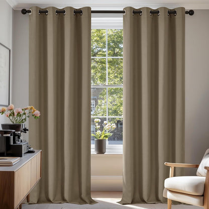 Verdunklungsvorhänge Taupe, 2er Set, 229x229 cm, Ösen