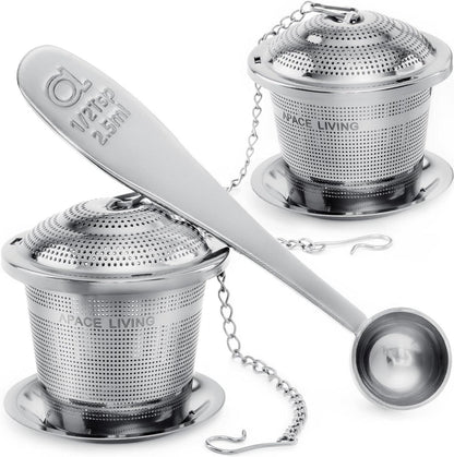 Teesieb Set Edelstahl Tee-Ei Aufbrühen Teeblätter - Teebrüher