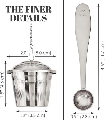 Teesieb Set Edelstahl Tee-Ei Ultrafein Teebrüher Aromagenuss