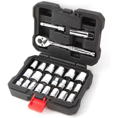 Steckschlüsselsatz 3/8" mit Umschaltknarre, metrisch & zoll, 24-teilig
