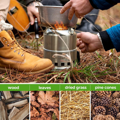 Hobo Kocher Camping Outdoor Ofen aus Edelstahl mit