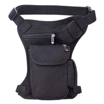 Motorrad Beintasche Canvas Reitertasche Hüfttasche Schwarz
