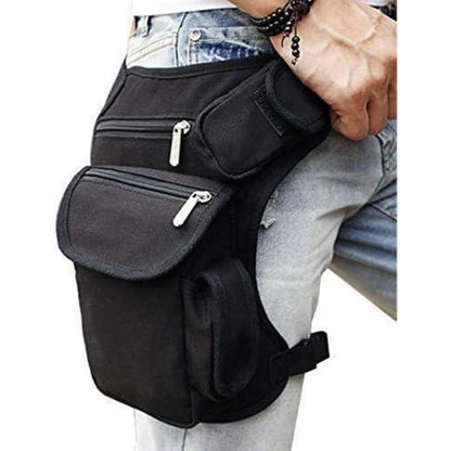 Motorrad Beintasche Canvas Reitertasche Hüfttasche Schwarz