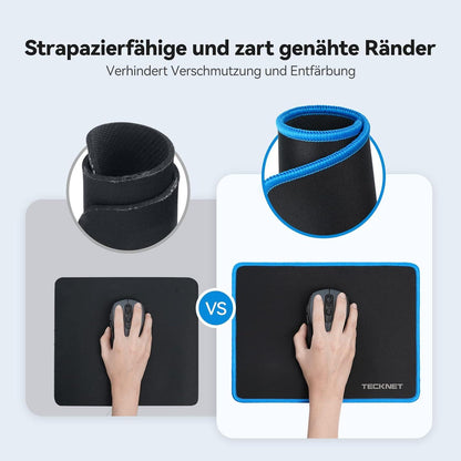 TECKNET Mauspad 27x21 cm Gaming Mousepad Wasserdicht