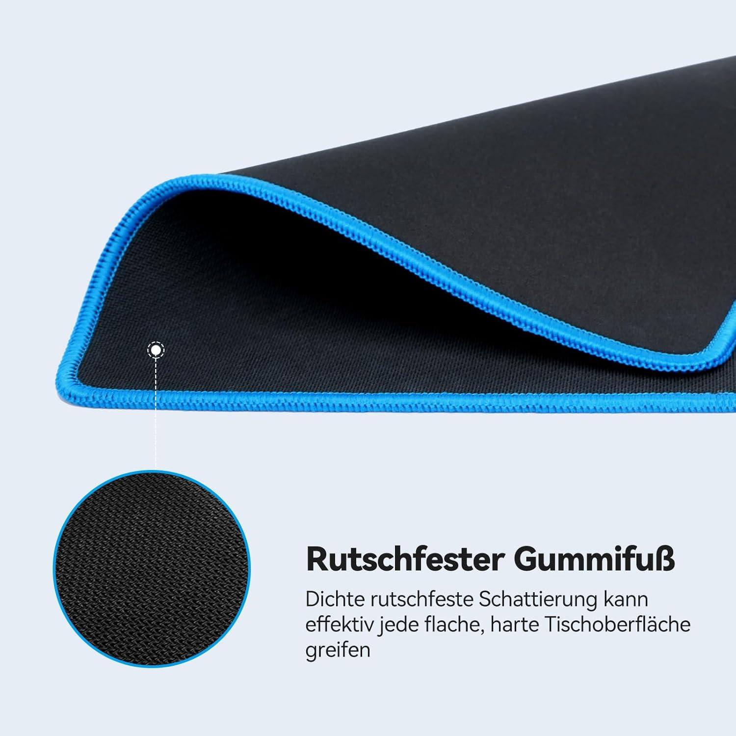 TECKNET Gaming Mousepad 27x21 cm Wasserdicht Rutschfest Gummi PC Büro Blau