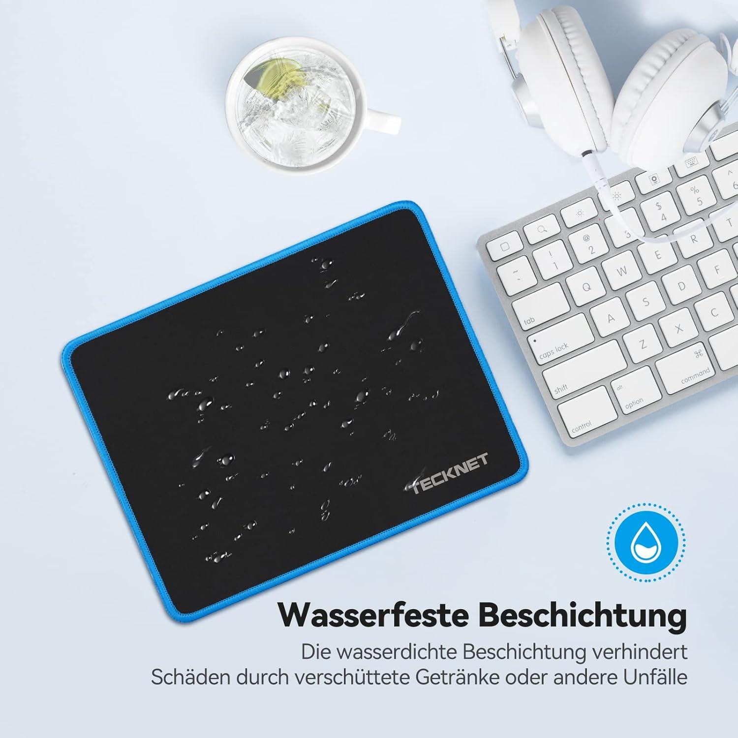 Mauspad Gaming Mousepad 27x21cm Wasserdicht Rutschfester Gummi - Blau