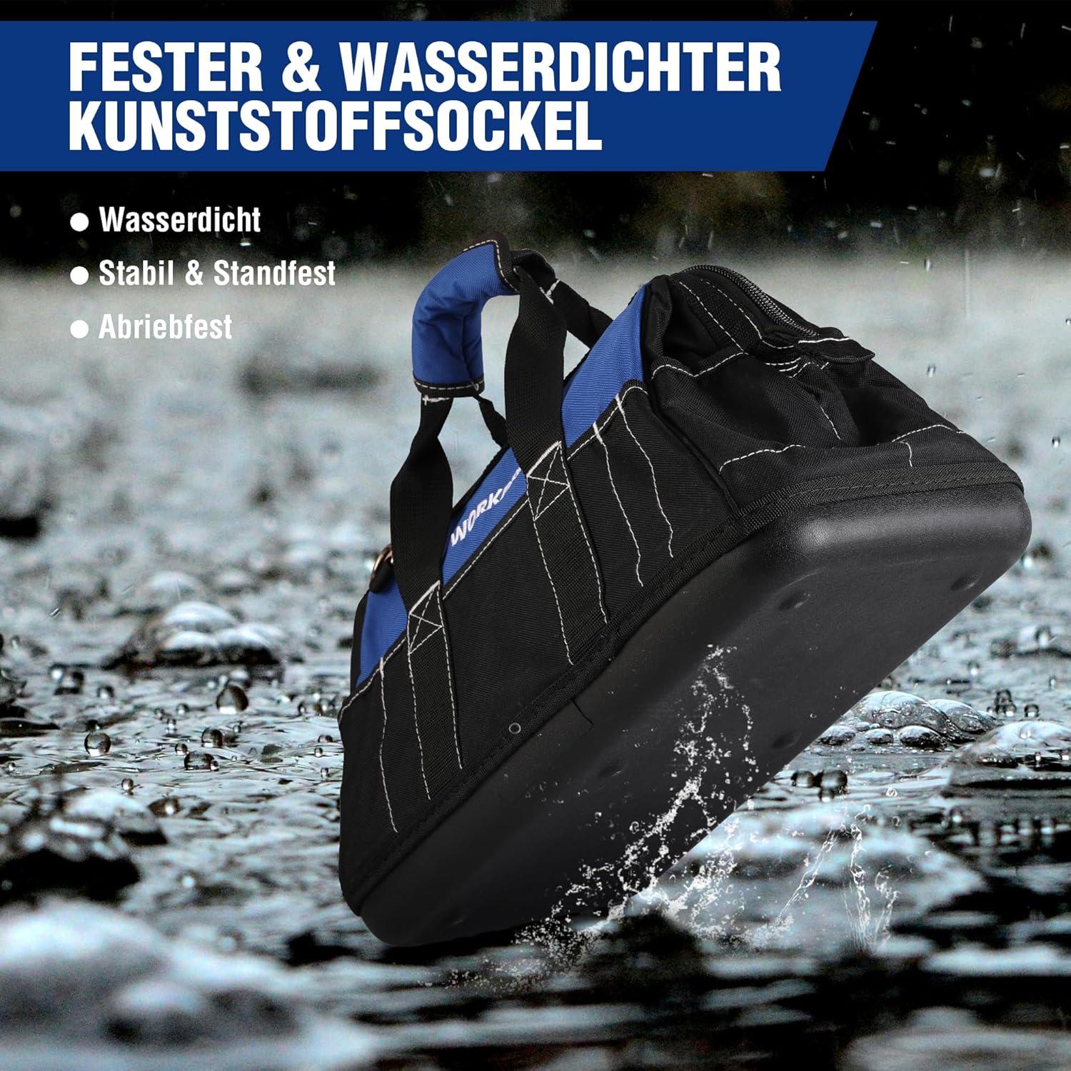 Werkzeugtasche Elektriker 40CM wasserdicht 600D Polyester Schwarz Blau