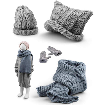 Strickring Set mit 4 Größen, Häkelnadel & Bommel-Maker
