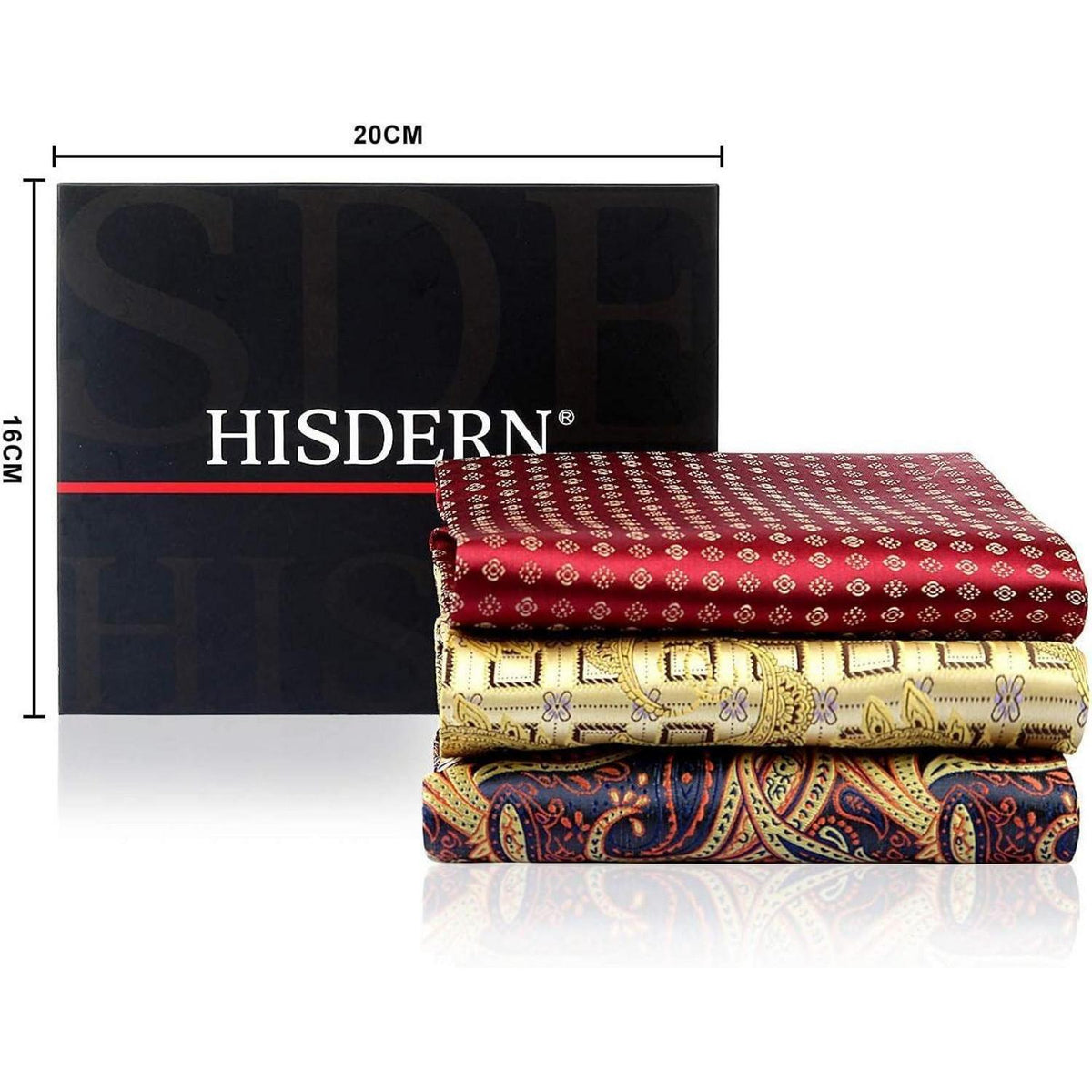 Herren Krawattenschal & Einstecktuch Set Marineblau/Braun Paisley