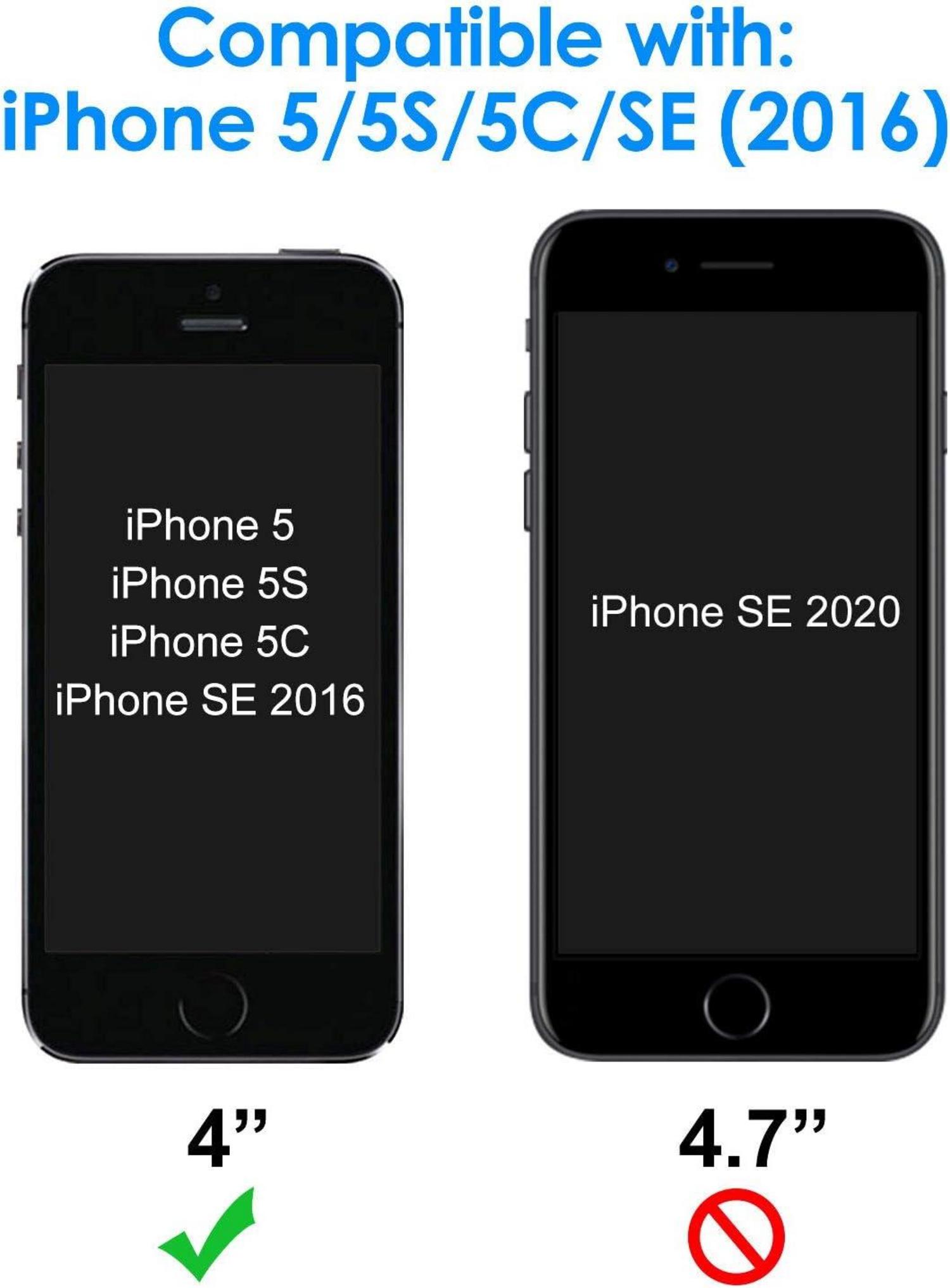 Schutzfolie iPhone SE 2016 5s 5 5c Glas 9H Härte 2 Stück