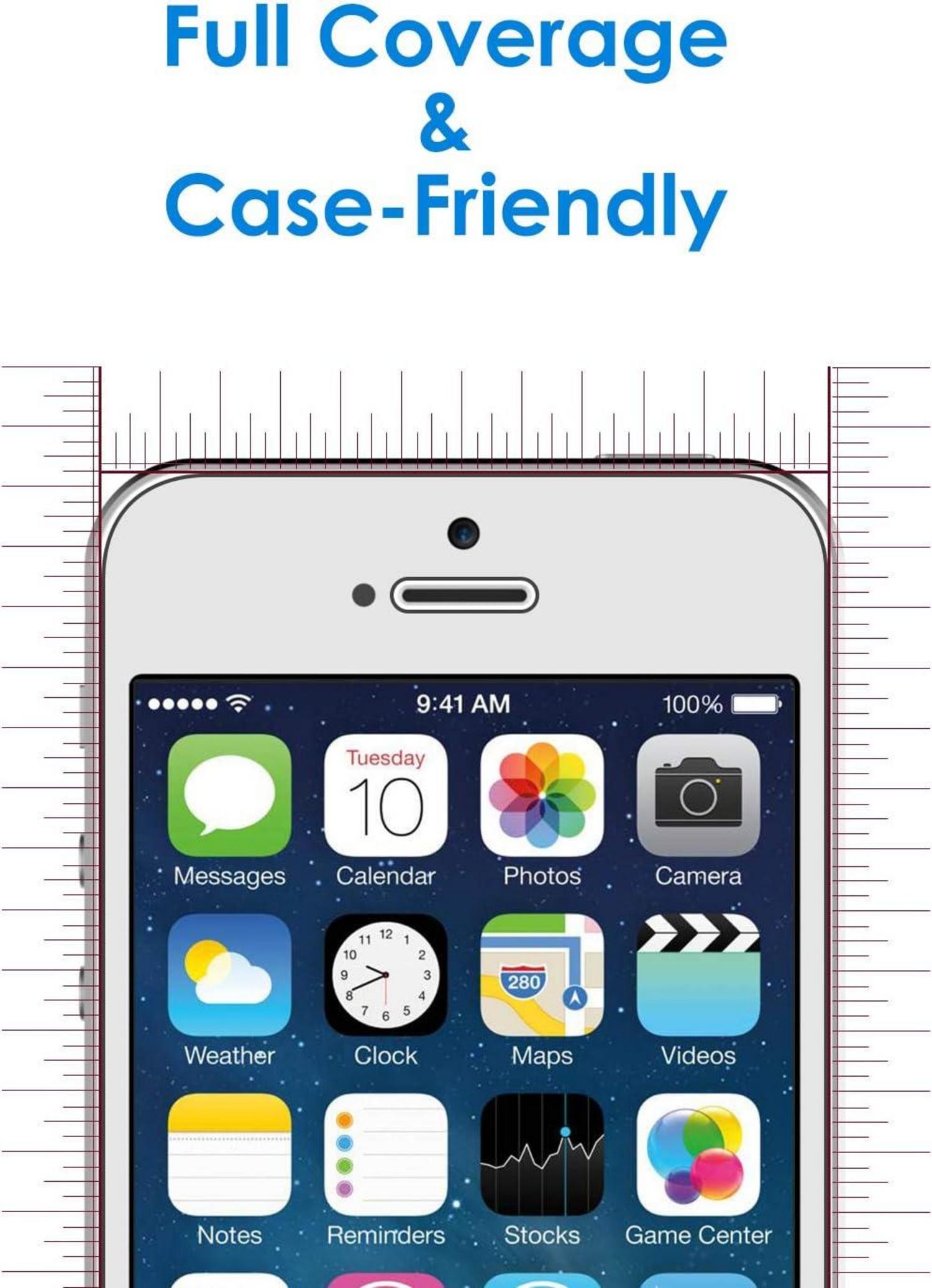 Schutzfolie für iPhone SE 5s 5 5c 9H Glas 2