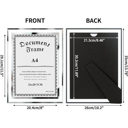 Bilderrahmen A4 Plexiglas Silber schmal - Hochzeit