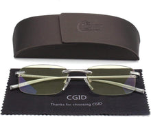 CGID Anti-Blaulicht Lesebrille Aluminium Magnesium rahmenlos +1.0