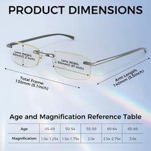 CGID rahmenlose Lesebrille Dioptrien +1.0 Anti-Blaulicht